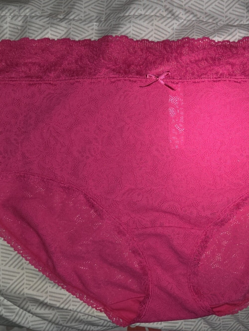 Cacique Stretch Lace High Leg Briefs - Hot Pink